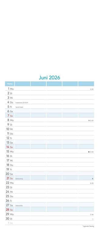 Produktbild: Kreativ-Kalender Familienplaner 2026 - 5 Spalten - 19,5x45 cmFoto, Malen, Basteln - datiert - Kreativkalender - Foto-Kalender - Familienkalender - Wan