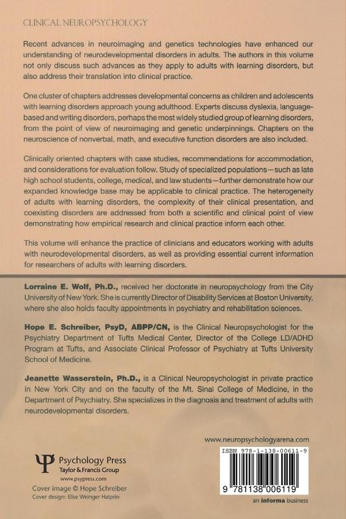 Produktbild: Adult Learning Disorders