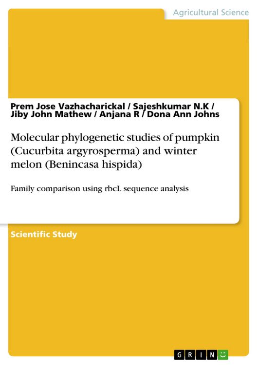 Produktbild: Molecular phylogenetic studies of pumpkin (Cucurbita argyrosperma) and winter melon (Benincasa hispida)