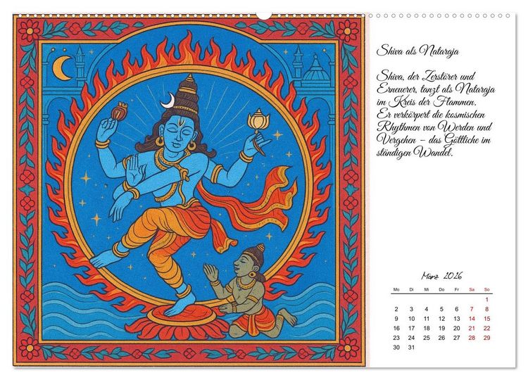 Produktbild: G&ouml;tterwelten des Hinduismus (Wandkalender 2026 DIN A2 quer), CALVENDO Monatskalender