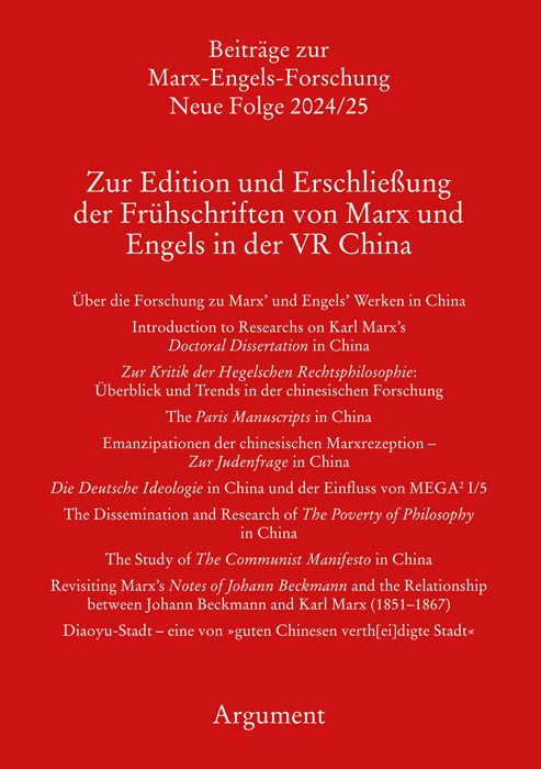 Produktbild: Zur Edition und Erschlie&szlig;ung der Fr&uuml;hschriften von Marx und Engels in der VR China