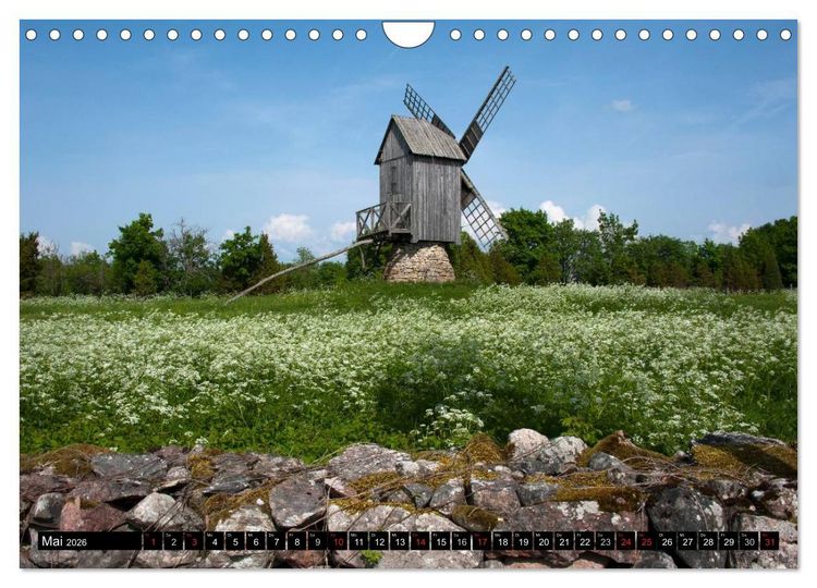 Produktbild: Windm&uuml;hlen in Europa (Wandkalender 2026 DIN A4 quer), CALVENDO Monatskalender