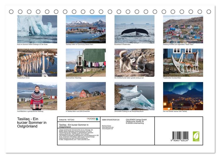 Produktbild: Tasiilaq - Ein kurzer Sommer in Ostgr&ouml;nland (Tischkalender 2026 DIN A5 quer), CALVENDO Monatskalender