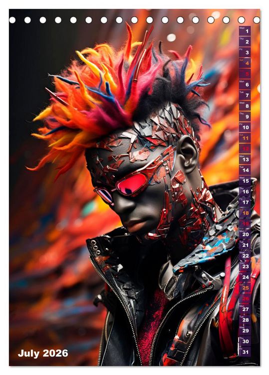 Produktbild: CYBERPUNK Cool guys (Desk Calendar 2026 DIN A5 portrait), CALVENDO 12 Month DeskCalendar