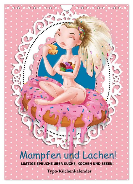 Produktbild: Mampfen und Lachen! Lustige Spr&uuml;che &uuml;ber K&uuml;che, kochen und essen (Wandkalender 2026 DIN A4 hoch), CALVENDO Monatskalender