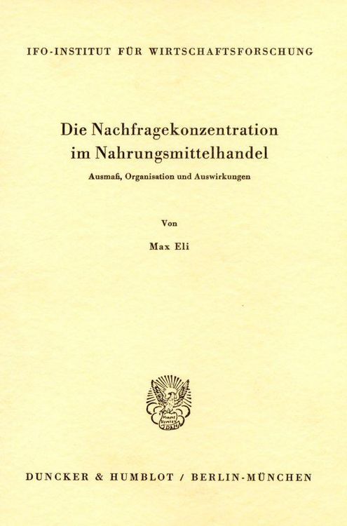 Produktbild: Die Nachfragekonzentration im Nahrungsmittelhandel.