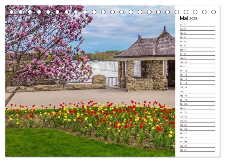 Produktbild: NIAGARAF&Auml;LLE Idyllische Impressionen bei Tag und Nacht (Tischkalender 2026 DIN A5 quer), CALVENDO Monatskalender