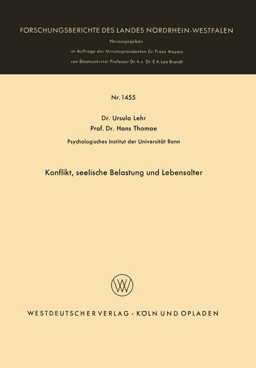 Produktbild: Konflikt, seelische Belastung und Lebensalter