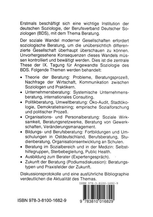 Produktbild: Soziologische Beratung