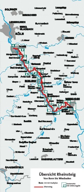 Produktbild: KOMPASS Wander-Tourenkarte Rheinsteig 1:50.000
