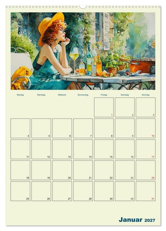 Produktbild: Frauen im Garten. Poesie im Aquarell-Stil (Wandkalender 2027 DIN A2 hoch), CALVENDO Monatskalender