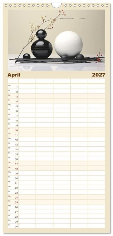 Produktbild: Familienplaner 2027 - Zen mit 5 Spalten (Wandkalender, 21 x 45 cm) CALVENDO