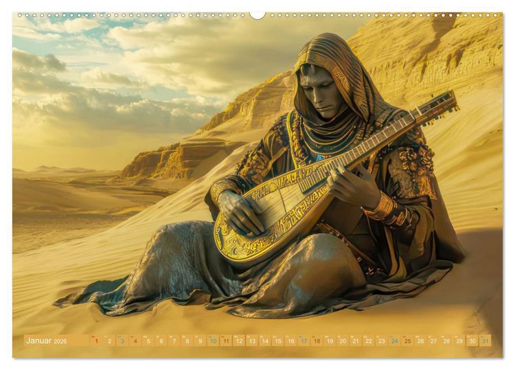 Produktbild: W&uuml;stenmusikanten und W&uuml;stent&auml;nzer - Surreale Impressionen (Wandkalender 2026 DIN A2 quer), CALVENDO Monatskalender