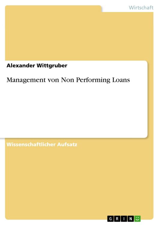 Produktbild: Management von Non Performing Loans