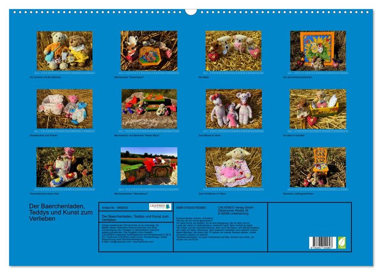 Produktbild: Der Baerchenladen, Teddys und Kunst zum Verlieben (Wandkalender 2026 DIN A2 quer), CALVENDO Monatskalender