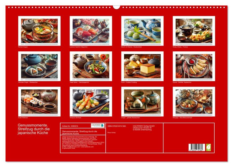 Produktbild: Genussmomente. Streifzug durch die japanische K&uuml;che (Wandkalender 2026 DIN A2 quer), CALVENDO Monatskalender