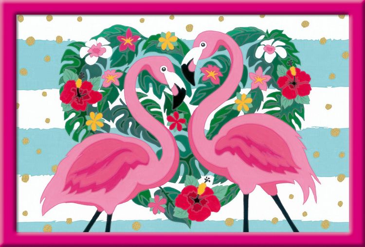 Produktbild: CreArt, Malen nach Zahlen Kinder - Liebenswerte Flamingos