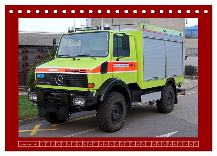 Produktbild: Unimog bei der Feuerwehr (Tischkalender 2026 DIN A5 quer), CALVENDO Monatskalender