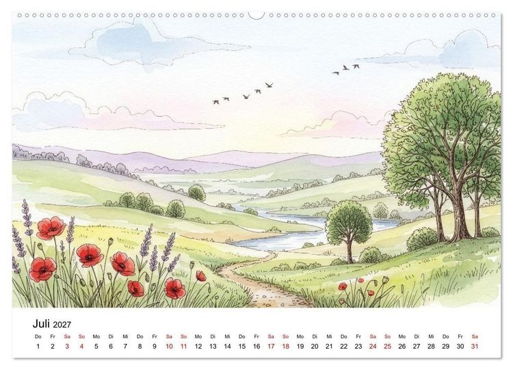 Produktbild: Einfach sch&ouml;n - Natur im Wandel der Jahreszeiten (Wandkalender 2027 DIN A2 quer), CALVENDO Monatskalender