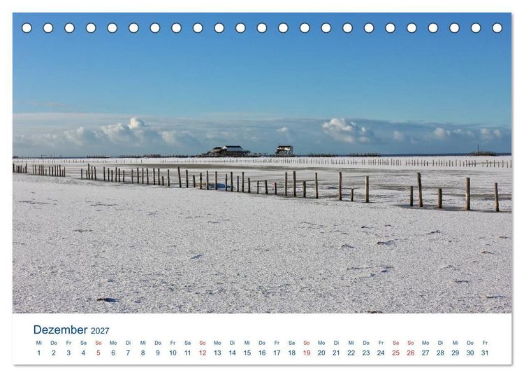 Produktbild: Nordseek&uuml;ste Am Strand von Sankt Peter-Ording (Tischkalender 2027 DIN A5 quer), CALVENDO Monatskalender