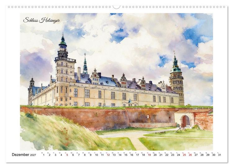 Produktbild: Schl&ouml;ssertour durch D&auml;nemark (hochwertiger Premium Wandkalender 2027 DIN A2 quer), Kunstdruck in Hochglanz