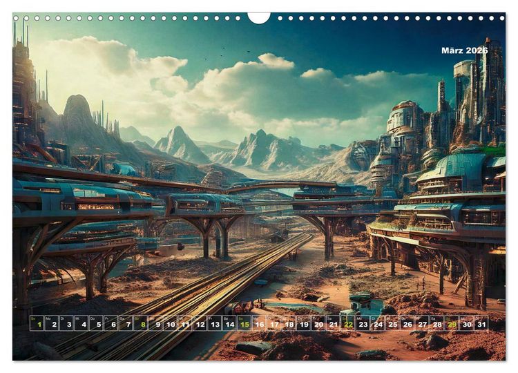 Produktbild: Pionierbauten auf fremden Planeten (Wandkalender 2026 DIN A3 quer), CALVENDO Monatskalender