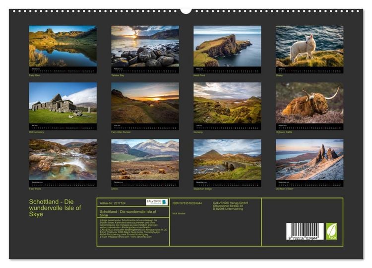 Produktbild: Schottland - Die wundervolle Isle of Skye (hochwertiger Premium Wandkalender 2026 DIN A2 quer), Kunstdruck in Hochglanz