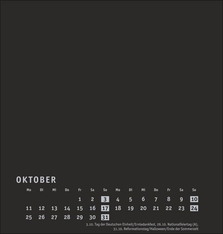 Produktbild: Premium-Bastelkalender schwarz mittel 2027
