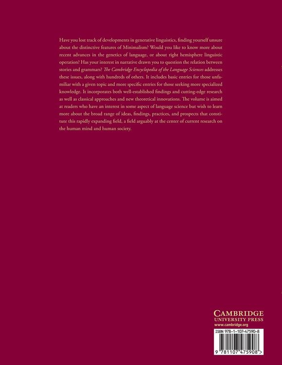 Produktbild: The Cambridge Encyclopedia of the Language Sciences