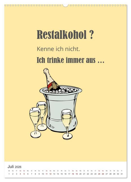 Produktbild: TRINKSPR&Uuml;CHE rund um Bier, Wein und Co. &hellip; (hochwertiger Premium Wandkalender 2026 DIN A2 hoch), Kunstdruck in Hochglanz