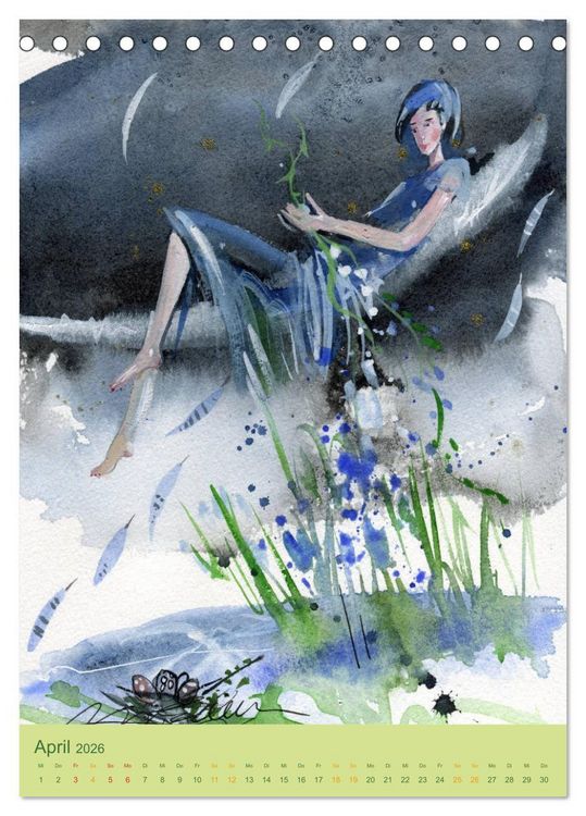 Produktbild: Im Elfenreich- Zauber und Magie der Elfen in sch&ouml;nen Aquarellen (Tischkalender 2026 DIN A5 hoch), CALVENDO Monatskalender