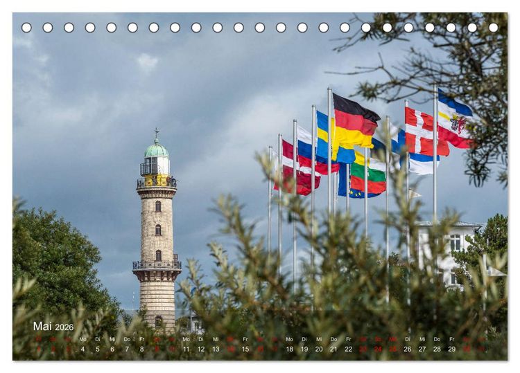 Produktbild: Die sch&ouml;nsten Leuchtt&uuml;rme - Deutsche Ostsee (Tischkalender 2026 DIN A5 quer), CALVENDO Monatskalender