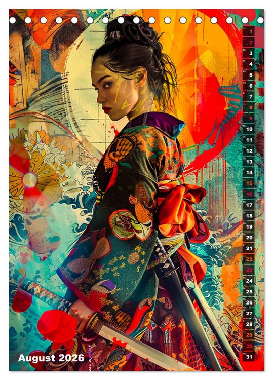 Produktbild: Samurai - Onna Bugeisha (Tischkalender 2026 DIN A5 hoch), CALVENDO Monatskalender