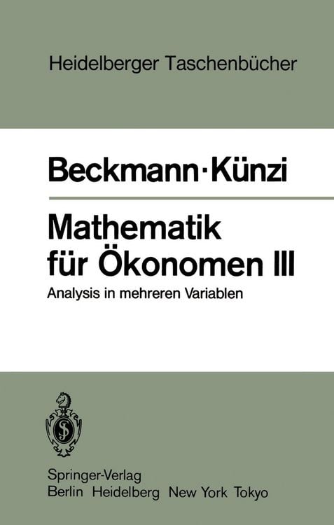 Produktbild: Mathematik f&uuml;r &Ouml;konomen III