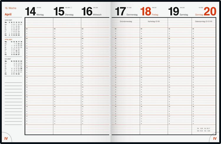 Produktbild: rido/id&eacute; 7027042907 Buchkalender Mod. magnum 2027 183&times;240 mm, Kunststoff, schwarz