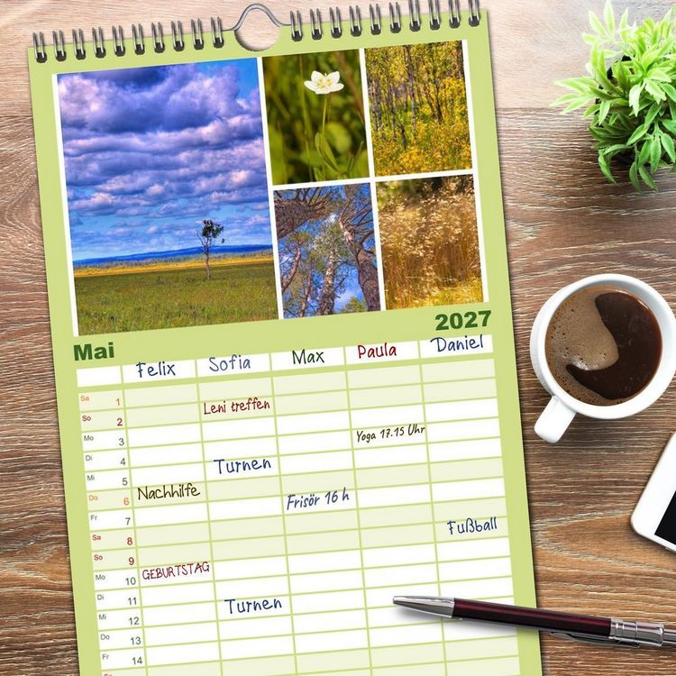 Produktbild: Familienplaner 2027 - Sehnsucht Schweden - Sverige mit 5 Spalten (Wandkalender, 21 x 45 cm) CALVENDO