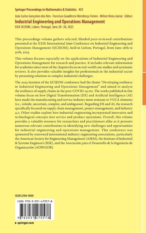 Produktbild: Industrial Engineering and Operations Management