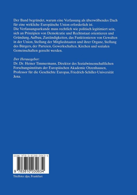 Produktbild: Eine Verfassung f&uuml;r die Europ&auml;ische Union