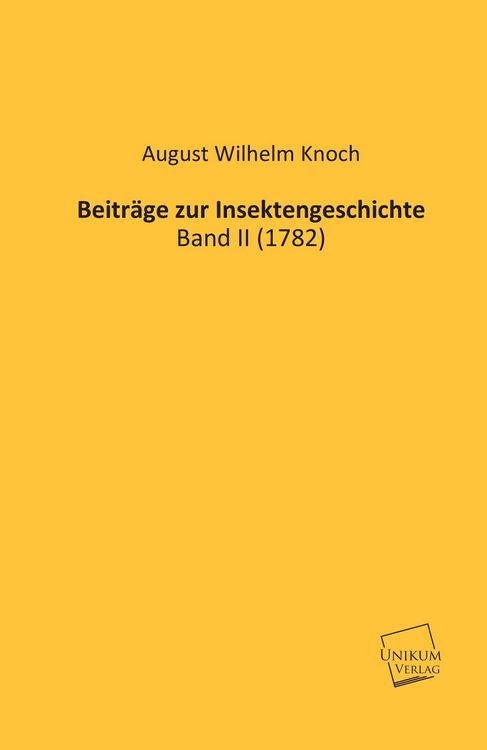 Produktbild: Knoch, A: Beitr&auml;ge zur Insektengeschichte