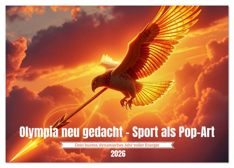 Produktbild: Olympia neu gedacht - Sport als Pop-Art (Wandkalender 2026 DIN A4 quer), CALVENDO Monatskalender
