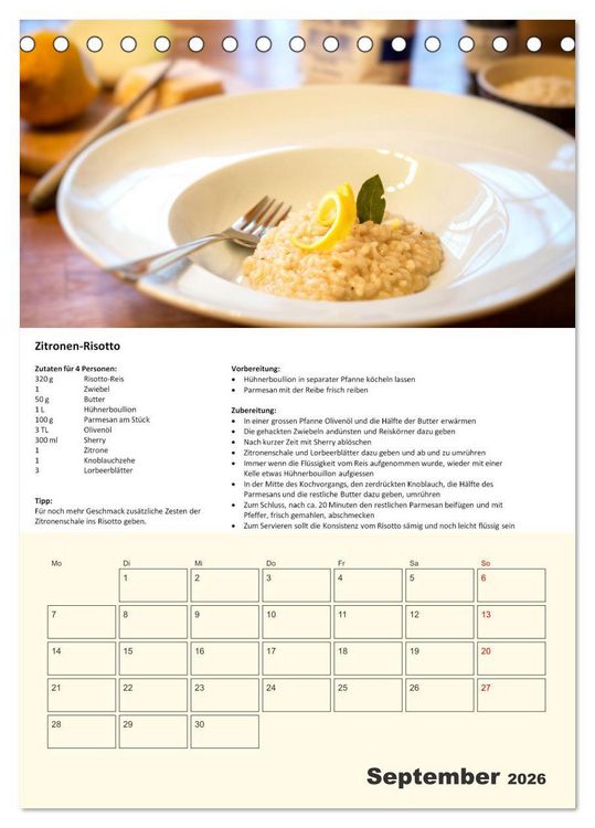Produktbild: Der tolle Rezeptkalender (Tischkalender 2026 DIN A5 hoch), CALVENDO Monatskalender
