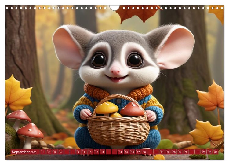 Produktbild: Niedliche Flugh&ouml;rnchen - Sugar Glider Jahresreise (Wandkalender 2026 DIN A3 quer), CALVENDO Monatskalender