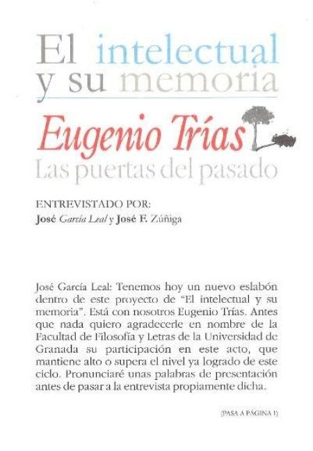 Produktbild: Eugenio Tr&iacute;as : las puertas del pasado