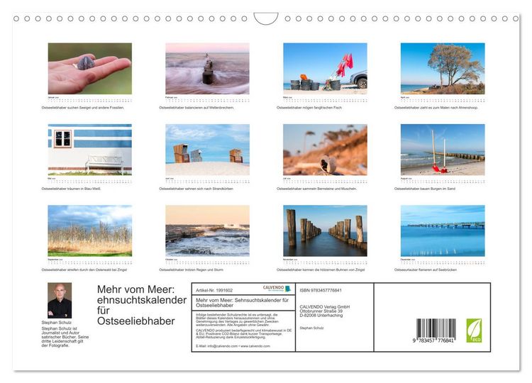 Produktbild: Mehr vom Meer: Sehnsuchtskalender f&uuml;r Ostseeliebhaber (Wandkalender 2026 DIN A3 quer), CALVENDO Monatskalender