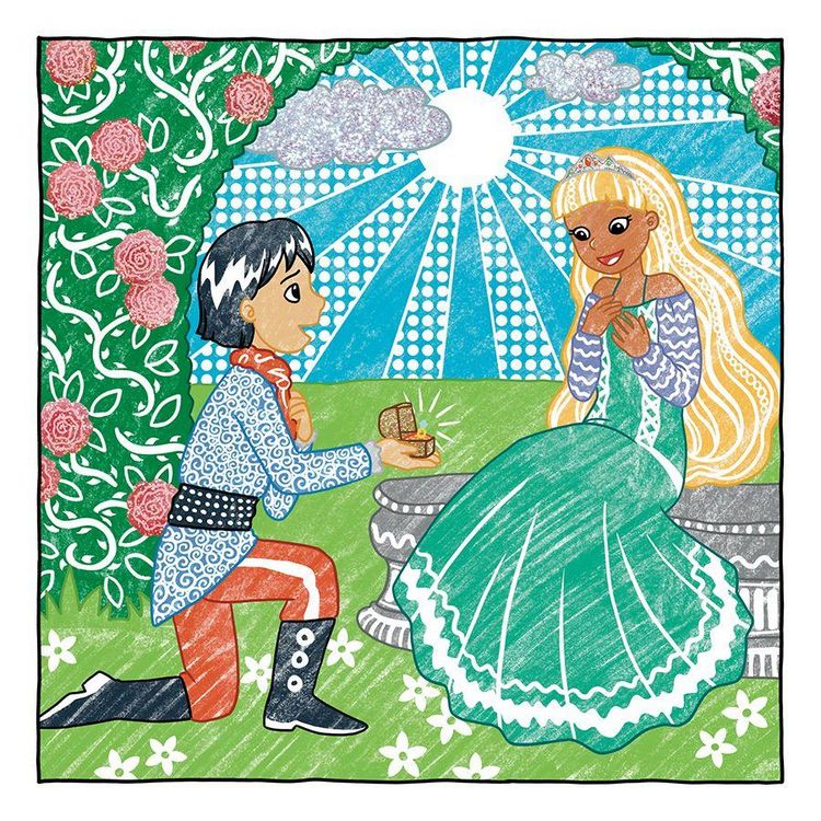 Produktbild: Glitzer Zauberpapier Malbuch Zauberhafte Prinzessinnen