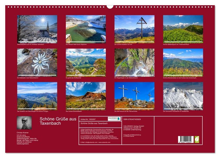 Produktbild: Sch&ouml;ne Gr&uuml;&szlig;e aus Taxenbach (Wandkalender 2026 DIN A2 quer), CALVENDO Monatskalender