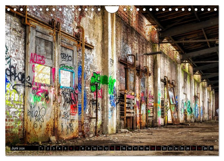Produktbild: Lost Places Graffiti (Wandkalender 2026 DIN A4 quer), CALVENDO Monatskalender