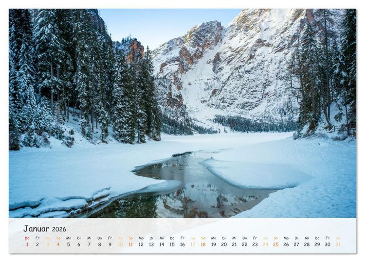 Produktbild: Pragser Wildsee - Traumziel in den Dolomiten (Wandkalender 2026 DIN A4 quer), CALVENDO Monatskalender