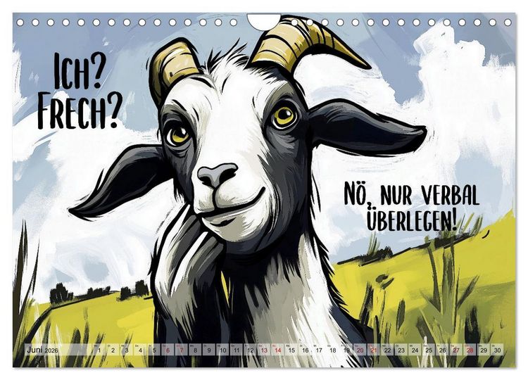 Produktbild: Ziegen, s&uuml;&szlig; aber psycho (Wandkalender 2026 DIN A4 quer), CALVENDO Monatskalender