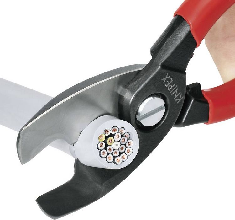 Produktbild: Knipex 95 11 200 Kabelschere Geeignet f&uuml;r (Abisoliertechnik) Alu- und Kupferkabel, ein- und mehrdr&auml;htig 20 mm 70 mm&sup2; 2